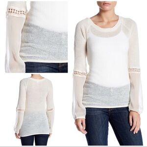 EUC Raga Libby Crochet Sleeves Knit Pullover S​​​​​